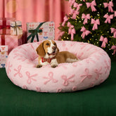 LE SURE donut grande rosa taffy: descanso suave para perros.