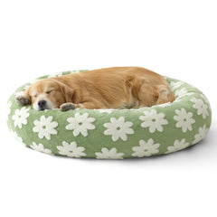 LE SURE cama donut verde con cobertura lavable para fácil limpieza