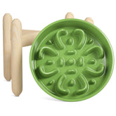 LE TAUCI cuenco cerámico lento para perros, versión verde trébol, ideal para comidas pausadas.