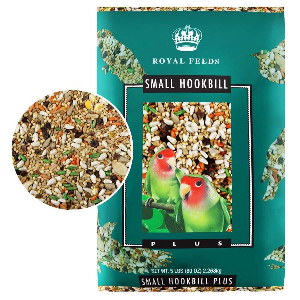LEACH GRAIN & MILLING CO. Small Hookbill Plus, mezcla de semillas para crecimiento saludable.