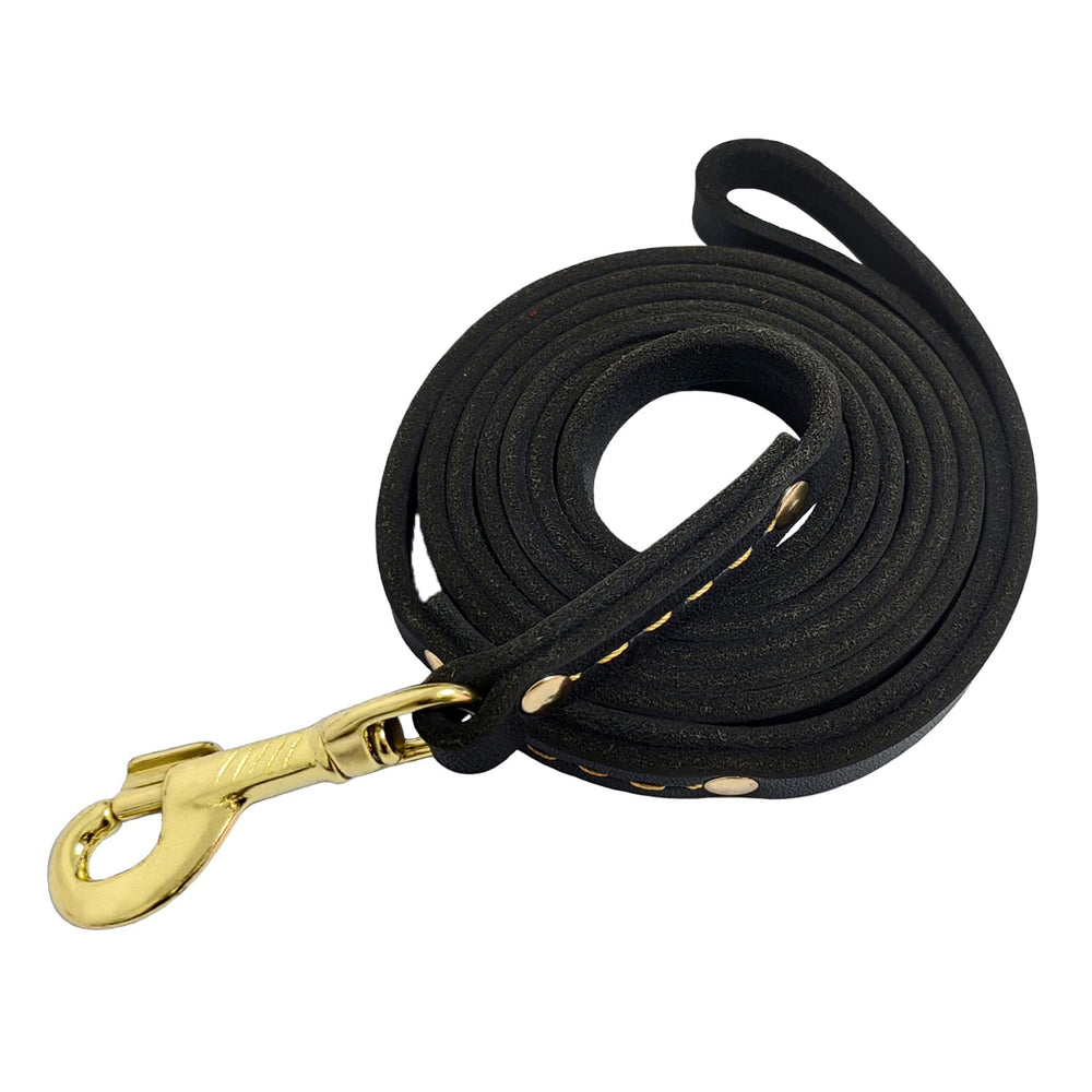 Leadfar correa de cuero para perro de 6 pies, cuero de alta densidad.