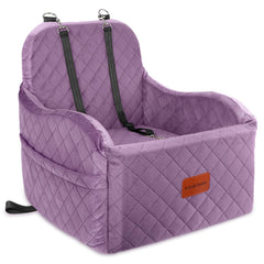 Lealchum asiento elevado para coche, perro mediano, color púrpura, seguridad y confort