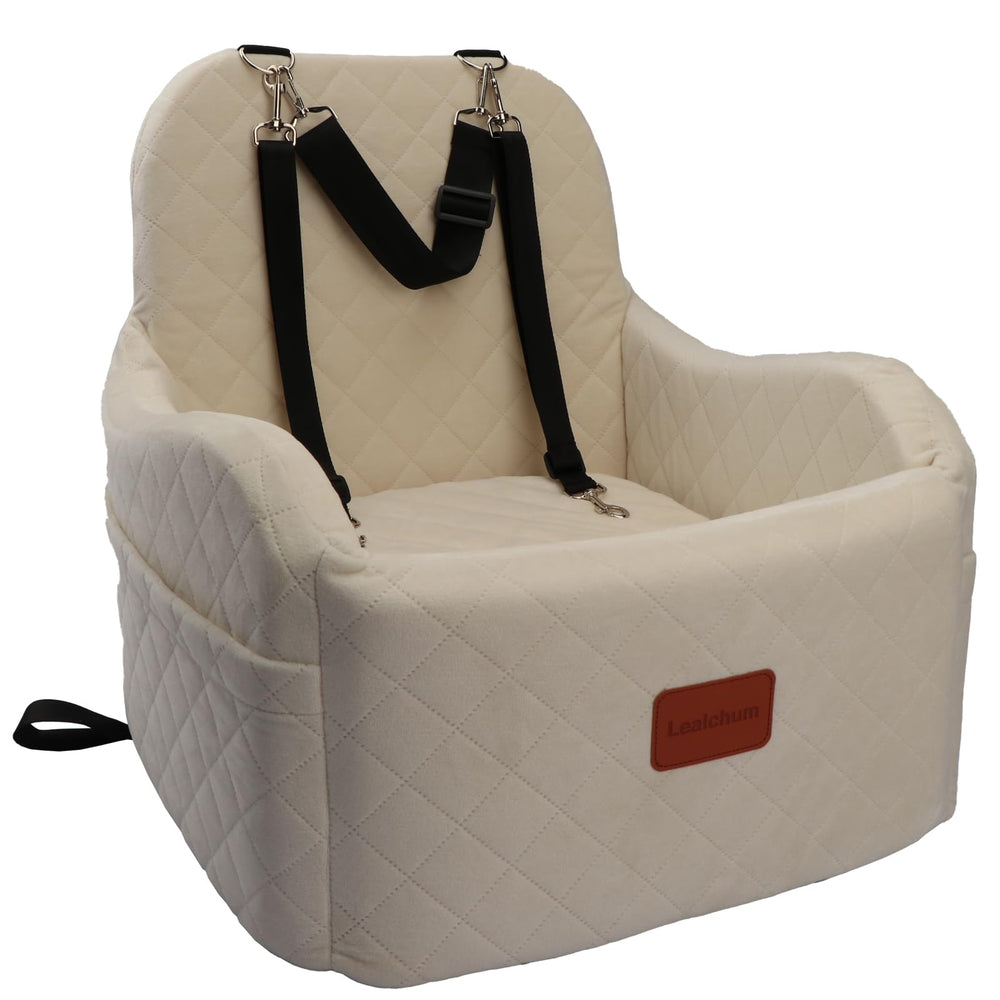 Lealchum asiento elevador para perros con tela ultra suave para viajes confortables.