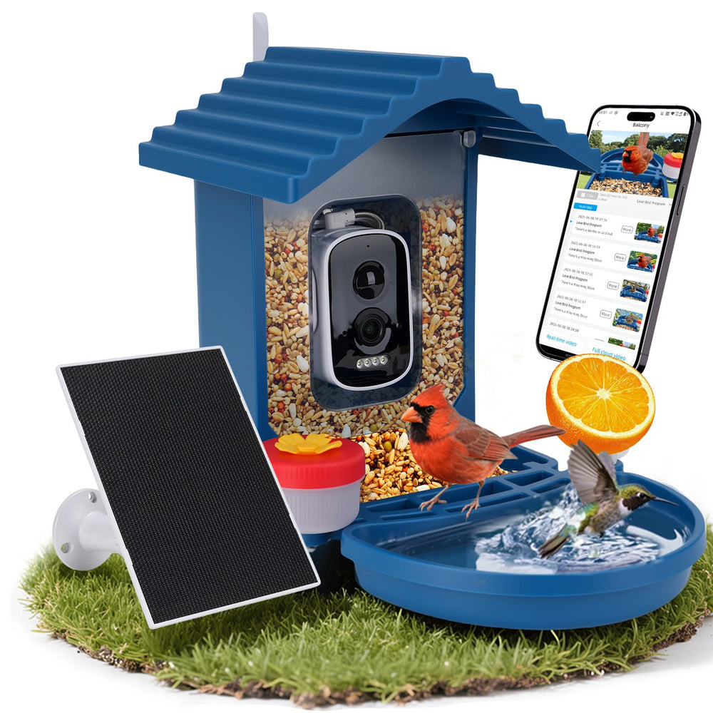 Alimentador de aves Leapbird con cámara solar para observar desde casa.