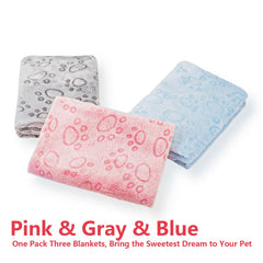 Manta LeapSheep tricolor para mascotas en rosa, azul y marrón