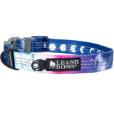 Leash Boss collar reflectante con patrón espacio para paseos nocturnos seguros