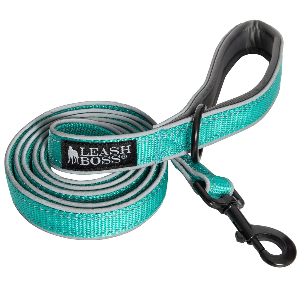 Leash Boss, correa de 6 pies, mango acolchado para paseos cómodos.