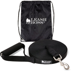 Leash Boss Free Range, correa larga 30 pies para entrenamiento al aire libre.