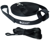 Leash Boss Long Trainer con cadena de entrenamiento de 15 pies en negro para obediencia.