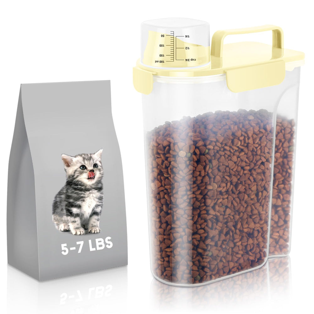LEAWALK contenedor de alimentos para mascotas con tapa grande para frescura prolongada.