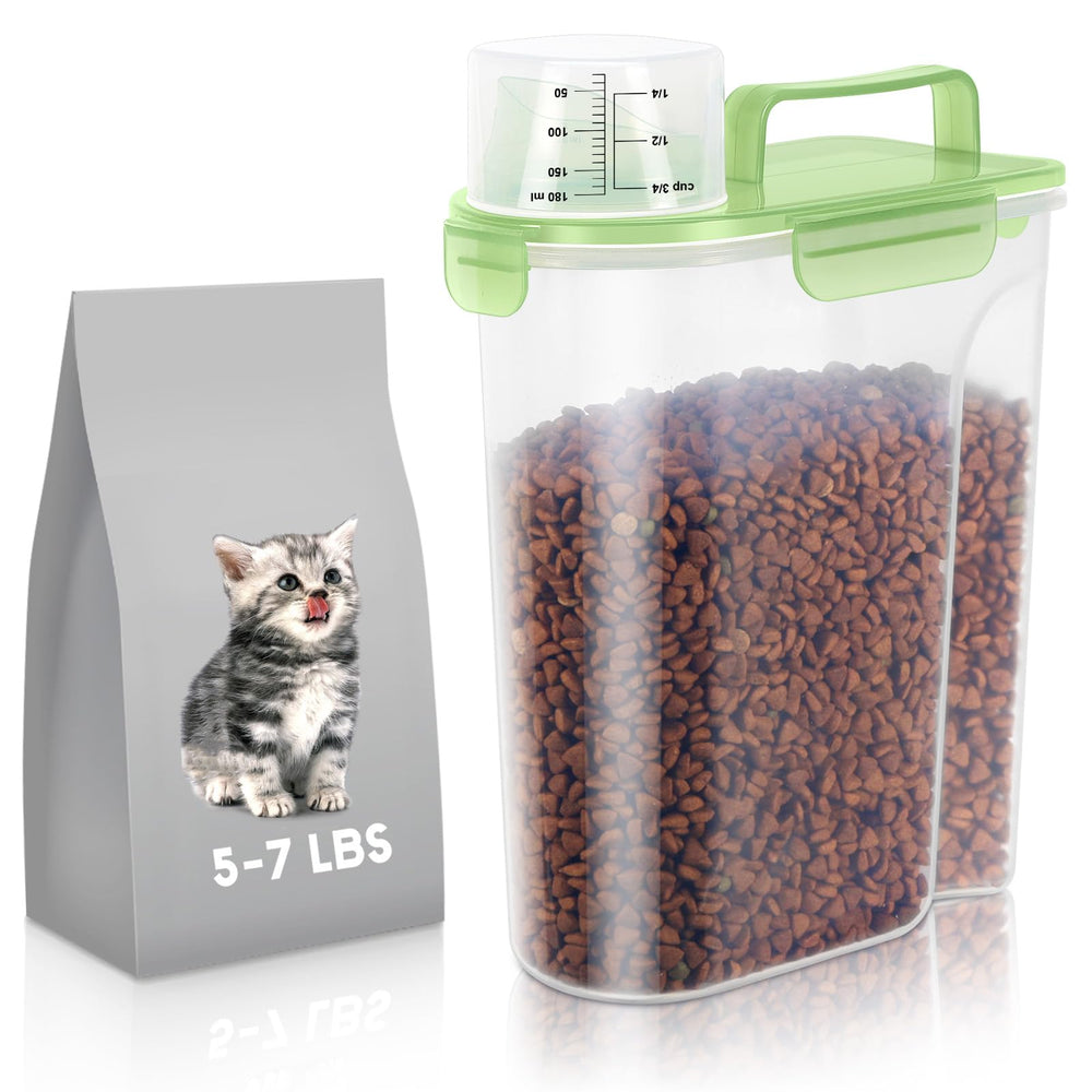 LEAWALK contenedor de alimentos para mascotas con boca grande para verter sin derrames