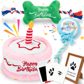 LECHONG juguete pastel de cumpleaños para perros, diversión segura con sonido.