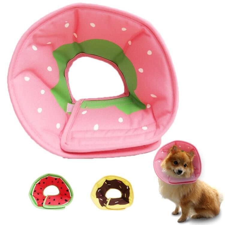 Cono suave leeper para perro grande con diseño fresa, protege la herida
