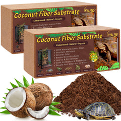 Legigo: dos ladrillos de fibra de coco compacta para terrario, se expanden al agua y mejoran la higiene.