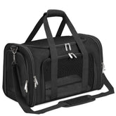 LEHNI porta-mascotas plegable negro, ideal para viajar y guardar fácilmente