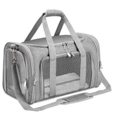 LEHNI transportín para mascotas, vista frontal, diseño resistente ideal para viajes.
