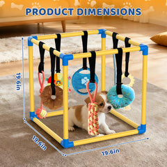 lehorra Puppy Play Gym, juguetes colgantes, fomenta exploración y distracción positiva.