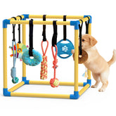 lehorra Puppy Play Gym, plano frontal, ideal para juego interior seguro y entretenido.