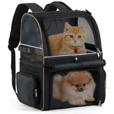 Lekebobor mochila transportin doble para gatos, ideal para paseos seguros con dos felinos.