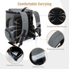 Lekereise Mochila para gatos con ventanilla en la parte superior para asomar la cabeza.