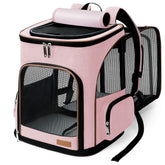 Lekereise mochila transportín, vista frontal, ventilación óptima para mascotas pequeñas.