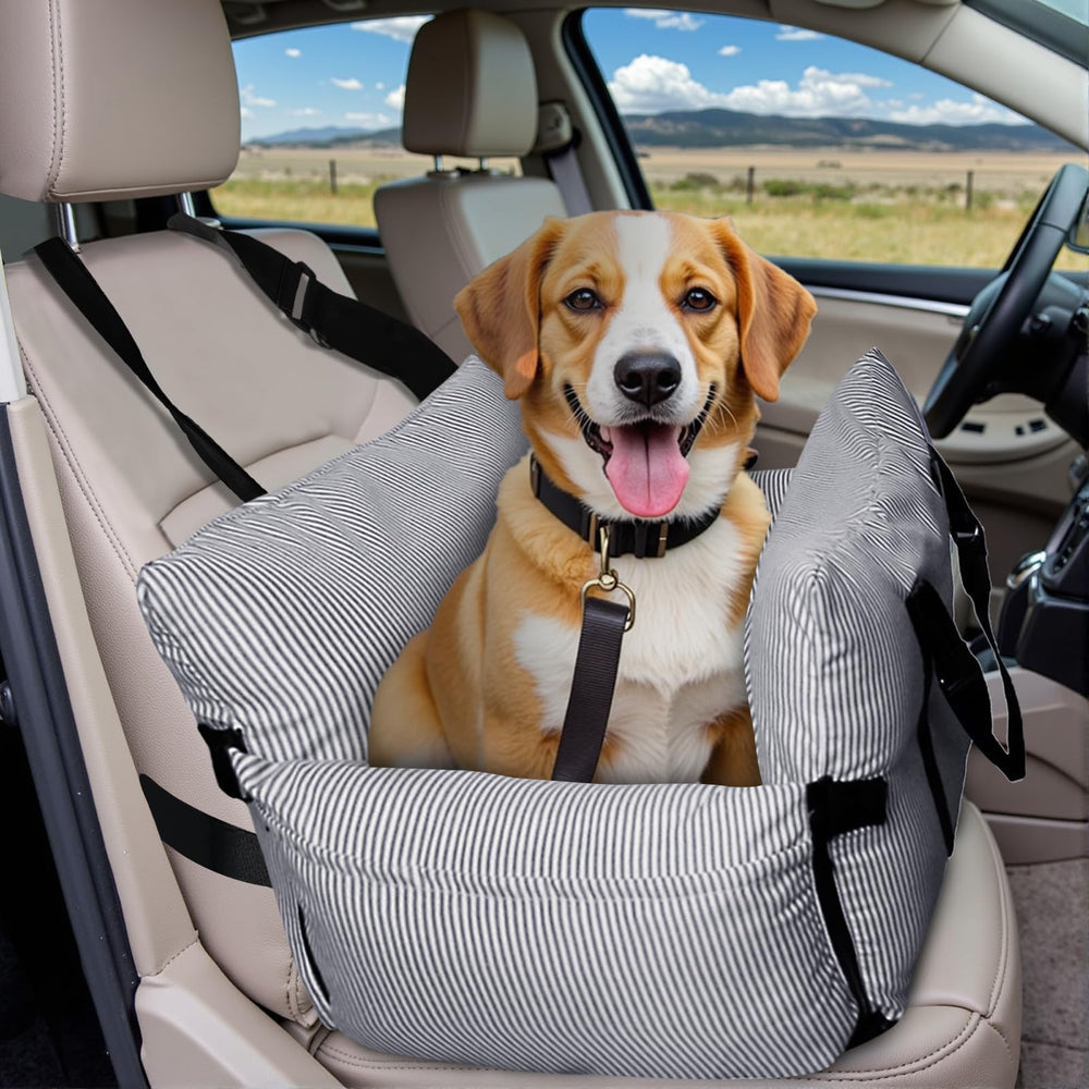 LELEFIDO asiento para perro elevado en coche, ideal para viajes más seguros.