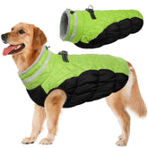 LeLePet abrigo invierno con arnés integrado para perros grandes, calor y seguridad.