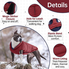 Abrigo de invierno LeLePet para perros grandes, resistente al agua.