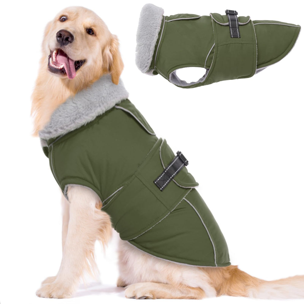 LeLePet abrigo perro invierno poliéster impermeable para días fríos.