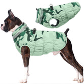 LeLePet chaqueta de invierno para perros grandes en verde menta, ideal para paseos invernales.