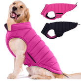Chaqueta reversible LeLePet para perro impermeable y cálida en rosa rojo talla L.