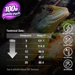 Conjunto Leoterra 100W, bombillas para terrarios fáciles de instalar.