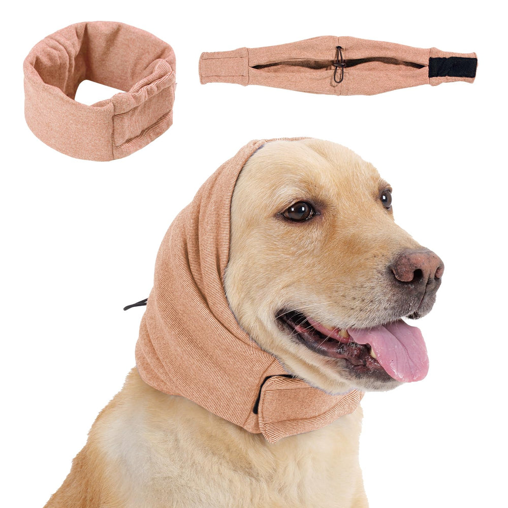Leotrag sudadera calma para perro con capucha protege oidos en ambientes ruidosos.