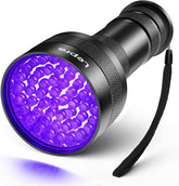 Lepro 51 LEDs UV, luz en mano para revelar manchas invisibles en textiles.