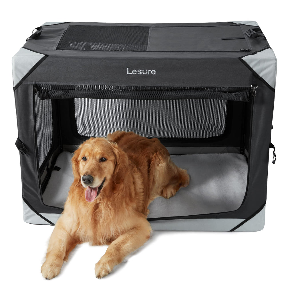 Lesure caja para perros plegable en vehículo, ideal para viajes seguros.