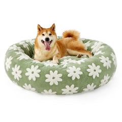 LE SURE cama donut XL para perros con funda lavable, descanso cómodo diario.