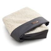 LE SURE: funda de cama para perro, doble cara con sherpa gris para confort cálido.