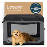 LE SURE jaula blanda plegable 42 pulgadas frente, ideal para transporte cómodo de perros grandes.