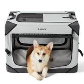 LE SURE jaula plegable para perros con ventanas de malla para buena ventilación.
