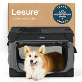 LE SURE jaula suave plegable de 26 pulgadas para viajes, cómodo para perros pequeños.