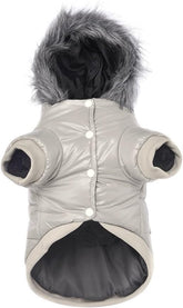 Lesypet abrigo para perro pequeño, vista frontal, mantiene caliente durante paseos.