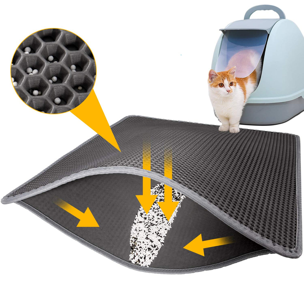 LeToo alfombra para caja de arena con panal 3D que atrapa gránulos.