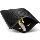 LeToo alfombrilla para caja de arena con panal honeycomb atrapa la arena y reduce derrames.