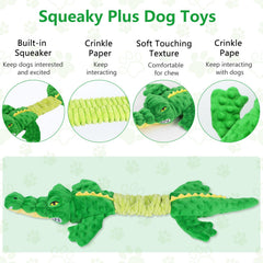 Letsmeet aligator con crujido de papel para entretenimiento duradero