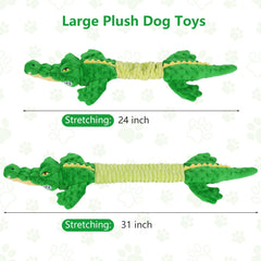 Letsmeet aligator peluche resistente para mordidas y juego prolongado