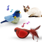 LEWISER: pajaros chirrantes rojos y azules con SilverVine para estimular la caza del gato.