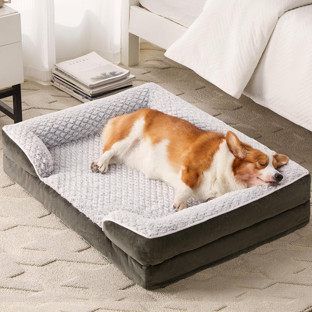 Cama ortopédica LEXTRO para perros medianos con espuma panal y soporte suave