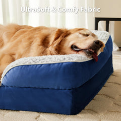 LEXTRO cama de talla extra grande 42x30x7 con bordes elevados para cabeza.