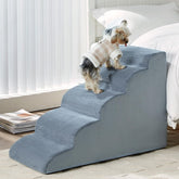LEXTRO escaleras para perro de cama alta con 5 pasos, fácil acceso para mascotas.