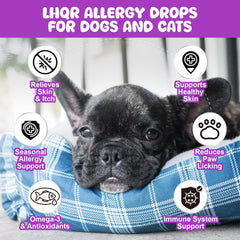 LHQR Gotas alérgicas para perros: aplicación con cuentagotas para comodidad.